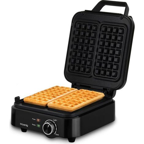 Kompakter Waffeleisen - HKOENIG - GFX420 - 1200 W - Einstellbare Temperatur - Schwarz
