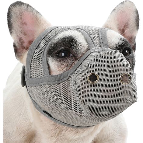 Muselière en maille respirante pour chien à museau court, empêche les morsures et les aboiements (1/5)