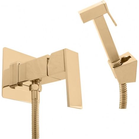 Mitigeur bidet, toilettes encastrable LOIRA laiton doré avec douchette (1/3)