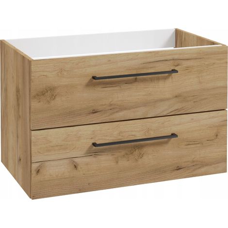Waschtischunterschrank – Goldene Eiche – 70 cm – Wandmontage – Abmessungen 70 cm (1/5)
