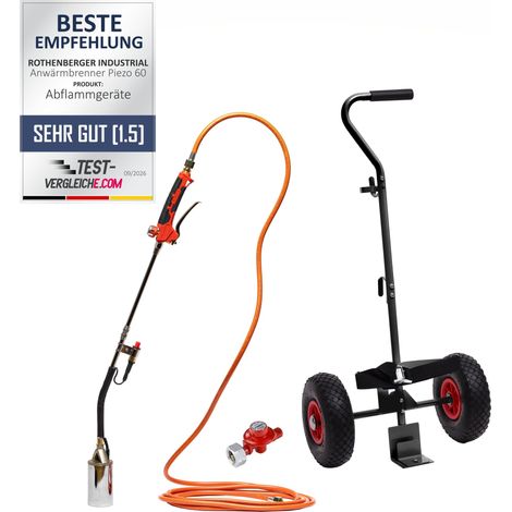 ROTHENBERGER Industrial 2pezzi  bruciatore riscaldante  ECO Piezo  & carrello  portabombole nel  set – 1500005295 (1/5)