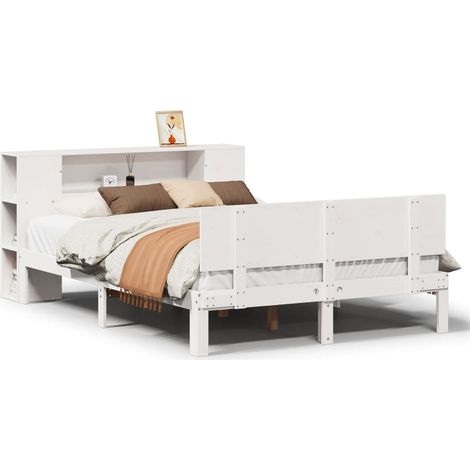 Maison Exclusive - Letto Libreria senza Materasso Bianco 150x200 cm Legno di Pino