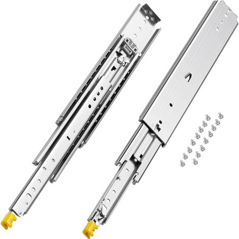 VEVOR 1 Paio di Guide per Cassetti a Estensione Completa, Capacita di Carico 226,8 kg, Guide per Cassetti con Bloccaggio, Cuscinetti a Sfera con Guida Scorrevole 490 x 76 x 19,5 mm