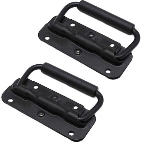 Maniglie a trazione in acciaio inox per scatole, maniglie per sollevamento, maniglie a molla per cassette degli attrezzi, maniglie pieghevoli a molla per casse in acciaio inox, 2 pezzi () (1/5)