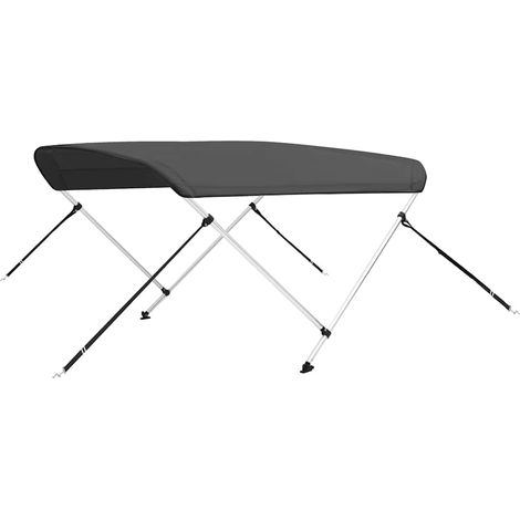 Bimini di Prua con Tendalino a 2 Archi Antracite 150x120x110 cm (1/4)