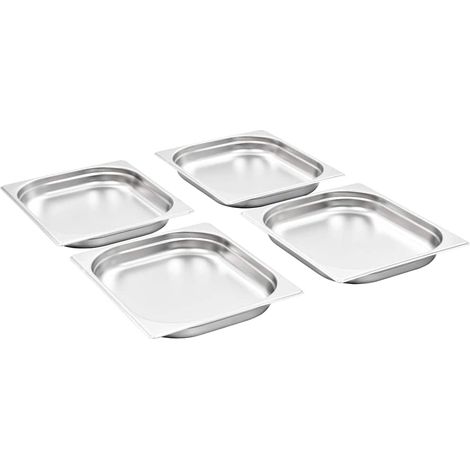 vidaXL Bandejas Gastronorm 8 unidades GN 1/2 40 mm acero inoxidable (1/2)