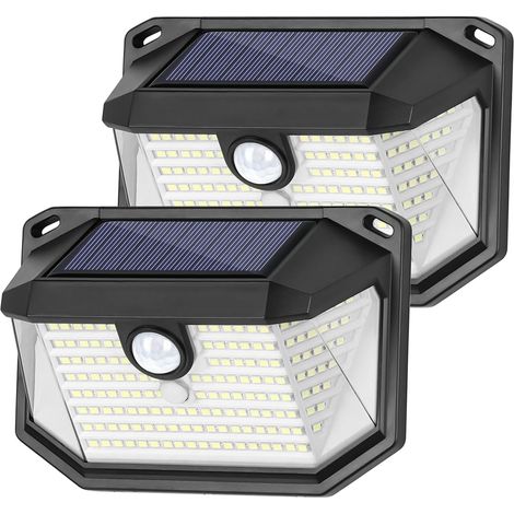 Solar Outdoor Lights, 2-Pack Super Bright 178 LEDs Motion Sensor Wall Light with 270° Wide Angle & 3 Modes, Waterproof Solar Powered Security Light (1/5)