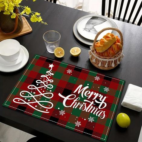 Placemat De Noel - 30,5 X 45,7 Cm - Résistant À La Chaleur - Lavable - Pour Décoration De Table De Fête En Intérieur - Lot De 1 (1/5)