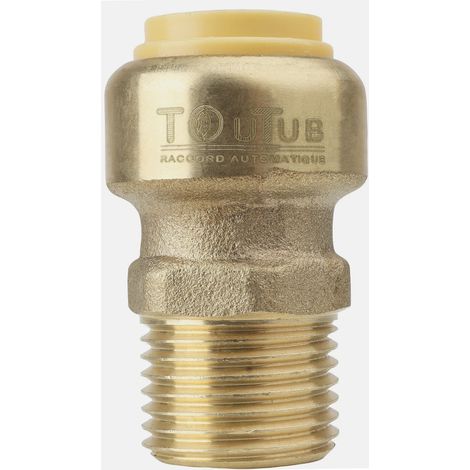 Raccordo automatico Toutub - Unione Maschio 15x21 1/2 in ottone Ø16 - Saldato