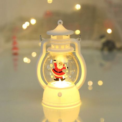 Lanterne LED Noel - Ornements Pere Noel Decoration Maison Interieure - Veilleuse Retro avec Piles AG10 - 1 Piece (1/3)