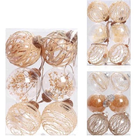 Décorations de Noël - Boule transparente de 8 cm en forme de plante pour animaux, à suspendre au sapin - Taille C, résistante et légère (1/5)