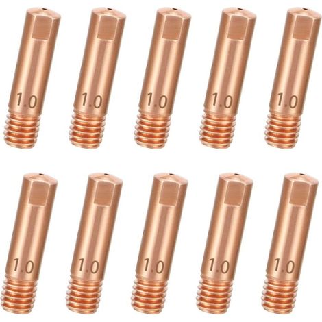 10 Pcs Buse pour Mig 1mm, Buse de Soudage en Cuivre, Buse Contact, Pointe de Contact pour 15AK MIG/MAG Torche de Soudage Consommables
