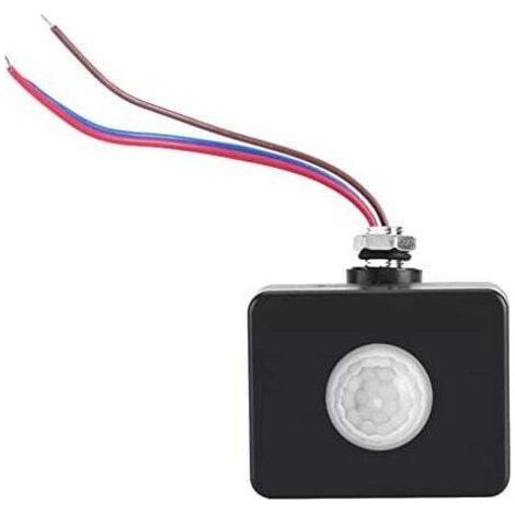 Black PIR infrared motion detector – Detection range 3-12m – Angle 120-140° – IP54 for indoor and outdoor (1/3)