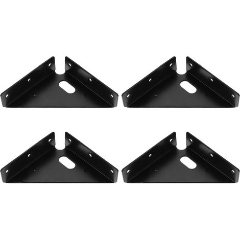 CCYKXA 4 Équerres D’angle Triangulaires Noires Épaisses Grandes, Connecteurs D’angle en Acier Inoxydable 90°, Supports pour Meubles et Étagères en Bois, Fixation Solide pour Armoires (1/5)