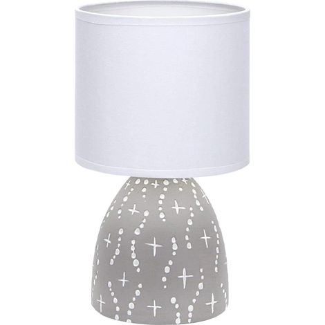 Lampada da Tavolo Vintage in Ceramica Bianco AIGOSTAR - Attacco E14 (1/5)