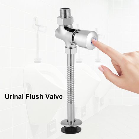 Fdit Toiletten-Urinal-Spülventil aus Zinklegierung, Knopftyp, manuell, oberflächenmontiert, Verzögerungsdruck, automatische Abschaltung, Badezimmerzubehör
