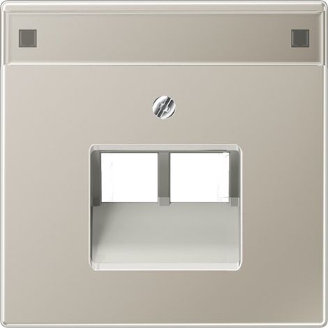 Jung Abdeckung für IAE/UAE-Anschlussdosen, 2 x 8-polig, mit Schriftfeld, Serie LS, Edelstahl ES 2969-2 NAUA (1/2)