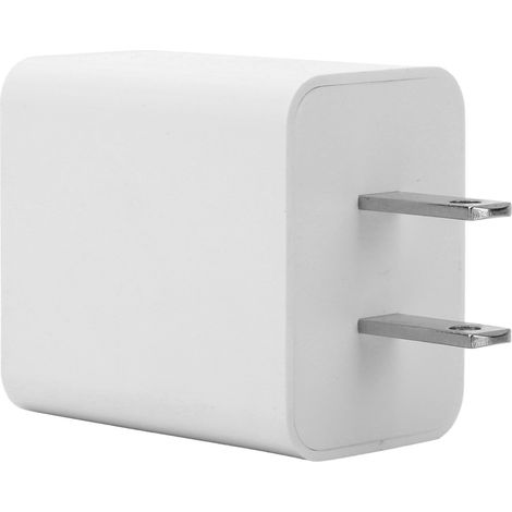 Chargeur portable PD 20 W pour téléphone portable avec adaptateur USB-C, compatible avec iPhone 12 (iOS 100-240VUS, blanc). (1/5)