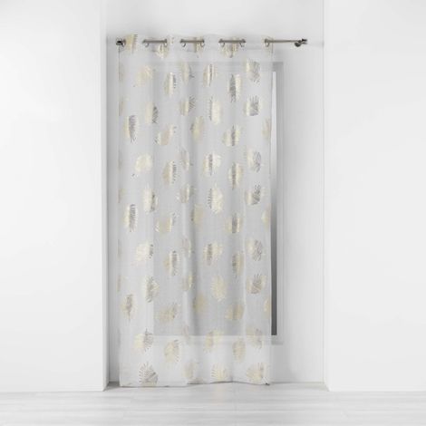 Voilage a oeillets 140 x 240 cm voile sablé Sunny gold (1/4)