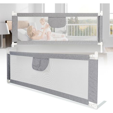 SWANEW Sponde Letto Bambini 200 CM Sbarra Letto Bambini Può Sollevamento Verticale Sponda Letto anti Caduta