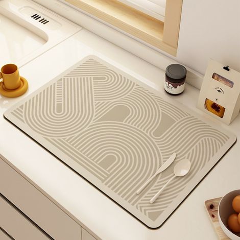 LAN OMO - Carré 5080cm (terre de diatomées) Tapis d'égouttage de cuisine, en terre de diatomées, résistant à l'usure et absorbant, pour table, table basse, tapis anti-brûlure et isolant thermique (1/5)