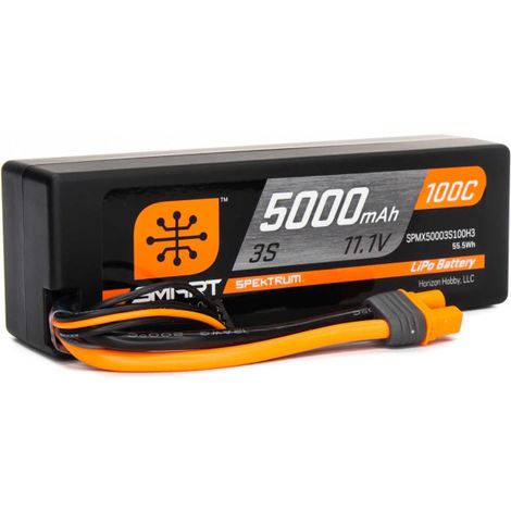 11.1V 5000mAh 3S 100C Smart Hardcase LiPo Battery: IC3