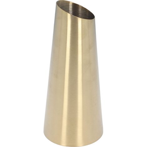 Vase doré en acier inoxydable 304, forme conique, ouverture étroite, style moderne et épuré, idéal pour la maison, le bureau ou une chambre d'étudiant. (1/5)