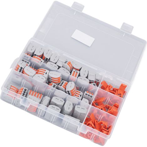 Connecteurs de fils à pression, kit d'assortiment de bornes de raccordement compactes, bornes électriques à connexion rapide (1/5)
