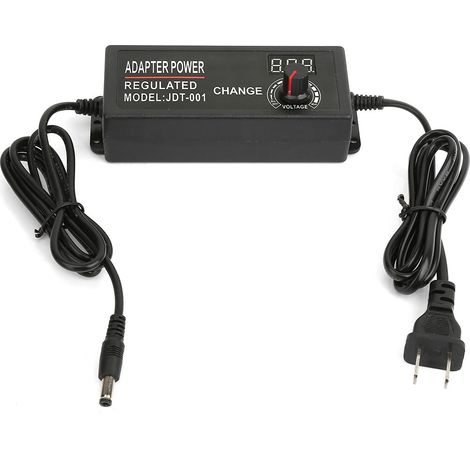 2.5A 72W DC 9V-24V Adjustable Power Adapter Voltage Display Speed Controller US Plug (1/5)