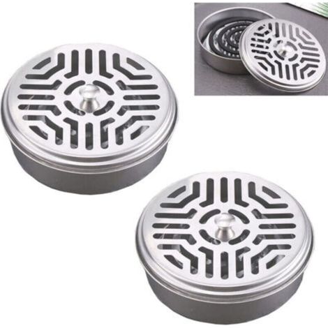 2 pezzi di supporti a spirale in acciaio inossidabile per zanzariere, per spirali antizanzare, supporto a spirale antizanzare per casa, giardino, campeggio, pesca, viaggi, attività all'aperto (1/4)