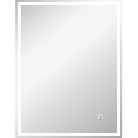 Miroir de salle de bain LED 90 x 70 cm avec anti-buée, intensité réglable, 3 couleurs de lumière, fonction mémoire et verre trempé argenté  CHICFURN (1/5)