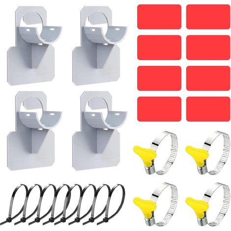 4 PCS Support Tuyau Piscine, Accessoire Piscine Tubulaire, Accessoire de Piscines, Avec des Attaches Câble Et des Colliers de Serrage, Convient Aux Conduites D'eau D'un Diamètre Inférieur À 38 mm/B