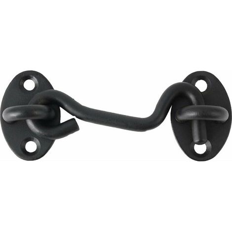 VURAHOME - Cabine Crochet, Acier Inoxidable Œil Loquet Intimité Crochets Porte avec Vis Femeture pour Volets Porte Fenêtre Barre Curseur Cabanon Noir 1 PCS 3 pouces (1/2)