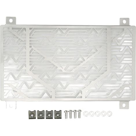 Grille de radiateur moto en acier inoxydable, couvre-réservoir d'eau de rechange pour NINJA 250 300 400 2018+, argent (1/5)