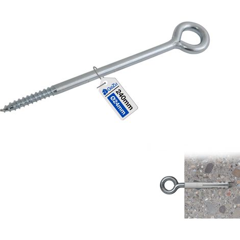 Boulon à oeil 190 mm Galvanisé Boulons à anneau à œil à tige à vis Fermée Robuste GeZu