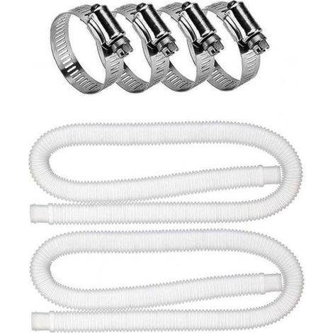 Ersatzschlauch für Schwimmbecken, 32 mm, mit Metallklemmen für Pumpen, Filter und Zubehör mit 300, 330, 530 und 1000 Gallonen Fassungsvermögen (242) (1/5)