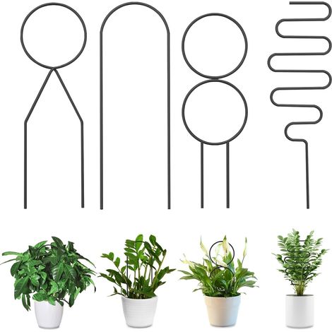 4 pièces Support de Plantes d'intérieur, Treillis métallique pour Plantes grimpantes, Support de Plantes pour Plantes en Pot, Un Bon Choix et Un Super Cadeau pour Les Amateurs de Jardinage (1/5)
