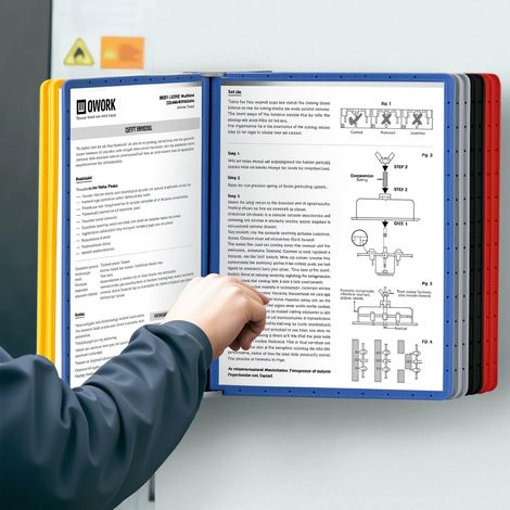 ® Système de Porte Document Mural - 10X Panneaux d'Affichage A4 - pour Halls d'Exposition, Restaurants, Bureaux, Lieux Publics (1/5)
