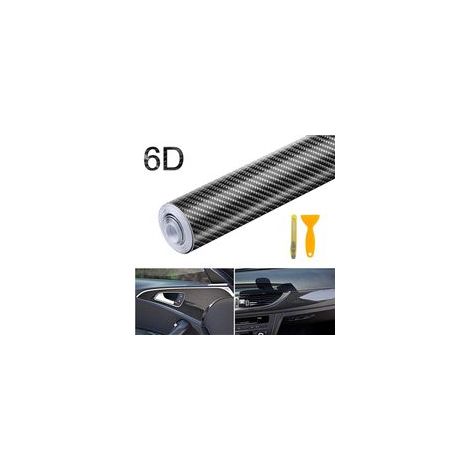 6D Film Autocollant Fibre de Carbone de Vinyle, Étanche Autocollant de Voiture Adhésif Mat Noir 300 30cm, DIY Décoration pour Voiture,Ordinateur (1/5)
