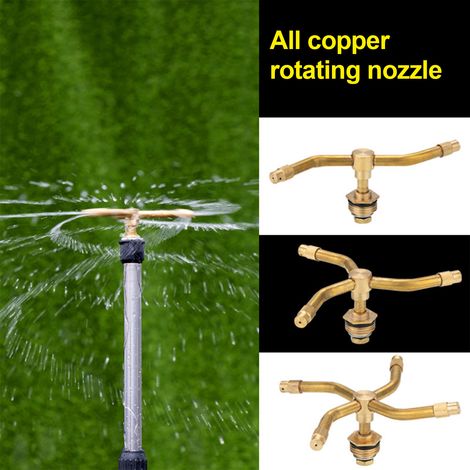 Tête d'arrosage rotative 360° en cuivre, 4 sorties, 2/3/4 branches, buse de brumisation pour pelouse, jardin, refroidissement, irrigation goutte à goutte (1/5)