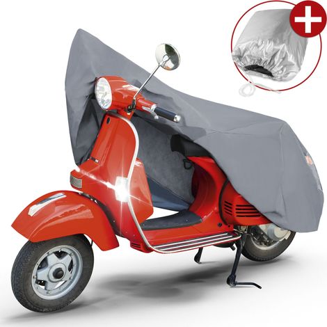 Motorrad Abdeckplane S, Vespa-Abdeckplane aus robustem PVC, Motorrad-Garage wasserdicht - 185x90x110 cm grau (1/5)