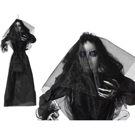 bigbuy-carnival S1125818 décoration suspendue noire Halloween
