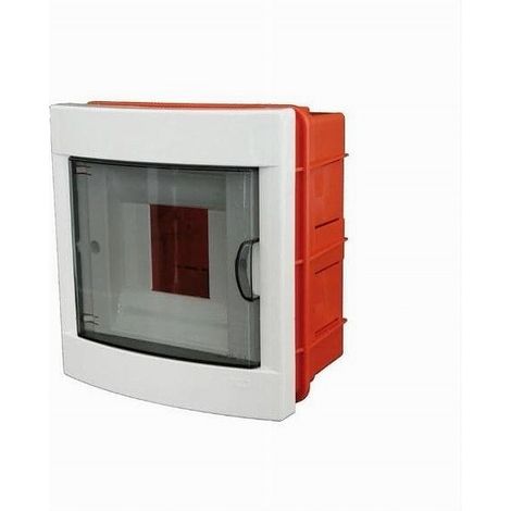 TRADE SHOP - Centralino Da Incasso 4 Moduli Cornice Bianca Portello Fumè 16x17x8cm Ip40 Fg14304 - (1/2)