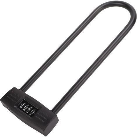 Lntyq U de verrouillage, compact vélo pliant de verrouillage, d'allongement 4 chiffres combinaison U de verrouillage antivol longue manille cadenas réinitialisable (1/5)