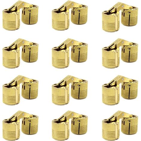 Cerniere cilindriche in ottone da 12x10 mm, cerniere invisibili per mobili, angolo di apertura nascosto di 180 gradi