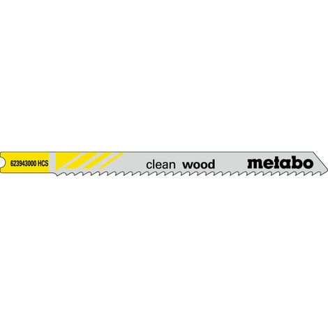 Metabo 5 U-Stichsägeblätter "clean wood" 82/ 2,5 mm, HCS, Universalschaft 5 Stk (1/3)
