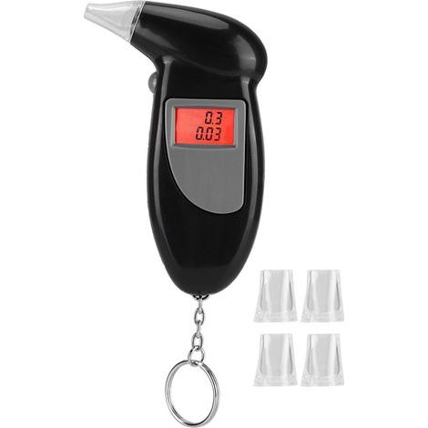 Testeur/analyseur d'alcool portatif à affichage numérique LCD, avec rétroéclairage (1/5)