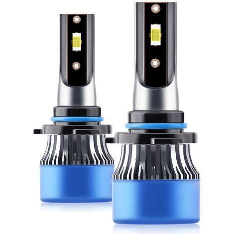 2 pièces IP68 étanche voiture phares LED ampoules LED lampe de conduite tout-en-un Kit de conversion 50W 9005/HB3/H10/9006/HB4/H1/H8/H9/H11/H4/HB2/9003/H7 bleu support d'ampoule-9005