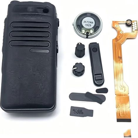The PMLN5811 front cover with speaker is compatible with XPR3300, XIR P6600, and walkie-talkies. (1/4)