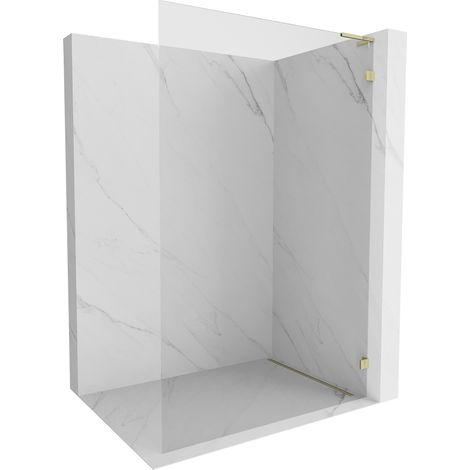 Mexen Lunar L paroi de douche Walk-in droite 60 x 200 cm, transparent 8 mm, or - 830L-060-000-50-00-P (1/5)